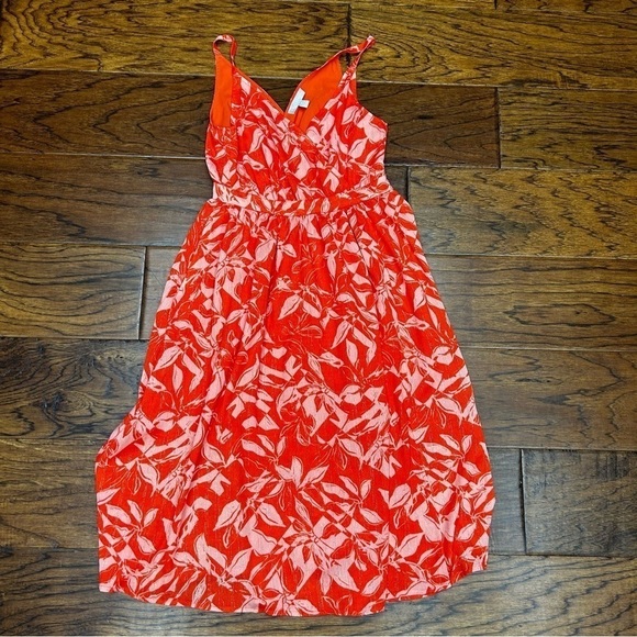 Chelsea28 orange peach sliced floral dress - Picture 6 of 7